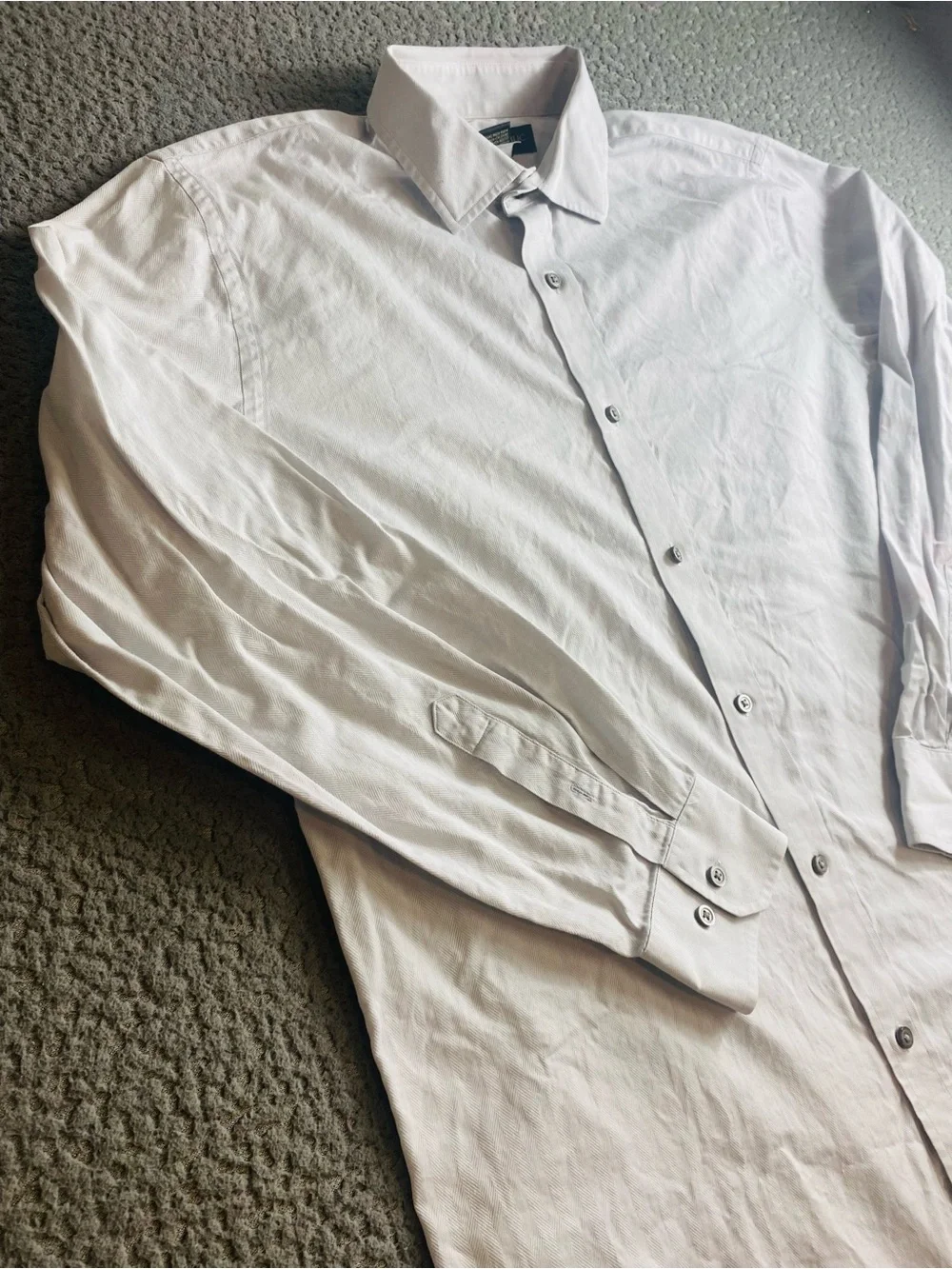 Banana Republic Men's White Cotton Button-Up Dress Shirt